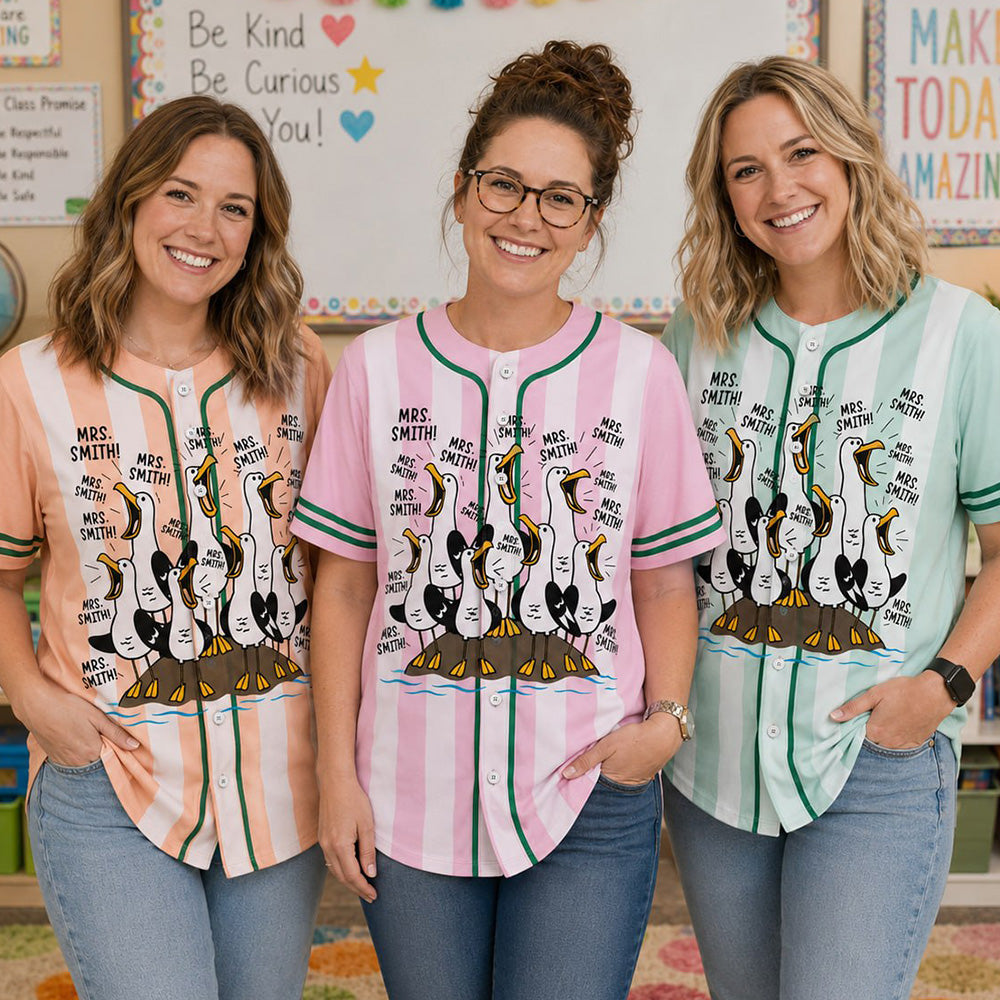Mrs.Teacher’s Class of Seagulls Jersey– Personalized Back-to-School Gift for Teachers Na02 T24