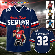 Personalized Senior Mom Football Jersey, Custom Team Name & Player Number Shirt, Football Mom Senior Night Gift for Mom Na02 Hv01