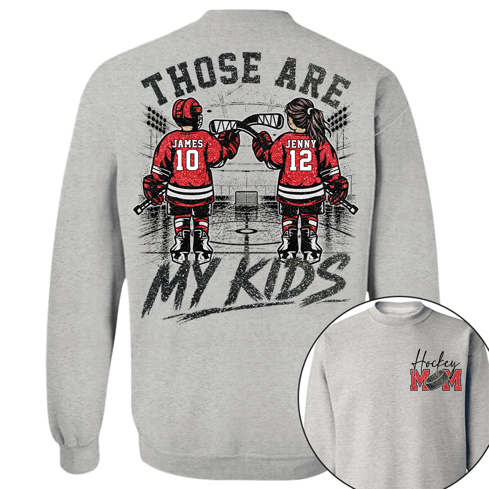 Personalized  Ice Hockey Mom Shirt, Custom Those Are My Boys T-Shirt, Team Name & Player Number Tee, Ice Hockey Mom Gift Na02 Hv01