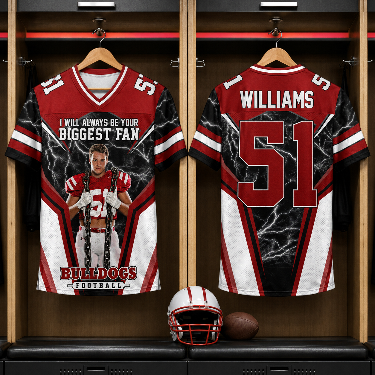 I Will Always Be Your Biggest Fan Personalized All Over Print Football Jersey For Football Mom Grandma Sport Family H2511