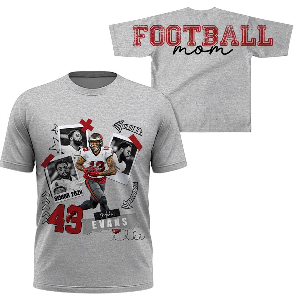 Personalized Senior Football Mom Shirt Sweatshirt Hoodie – Custom Player Photo, Name & Number Game Day For Football Mom Dad Mama H2511 Trna