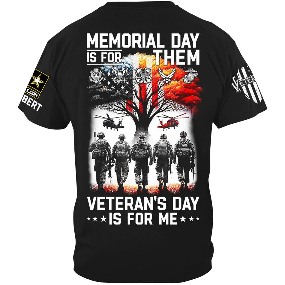 Retro Memorial Day Is For Them Veteran's Day Is For Me Custom Shirt For Veteran Memorial Day Shirt H2511 Trna