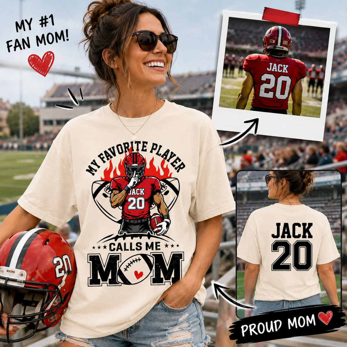 My Favorite Player Calls Me Mom All Over Print Shirt For Family Member Custom Shirt Gift For Football Player Na02 VH01