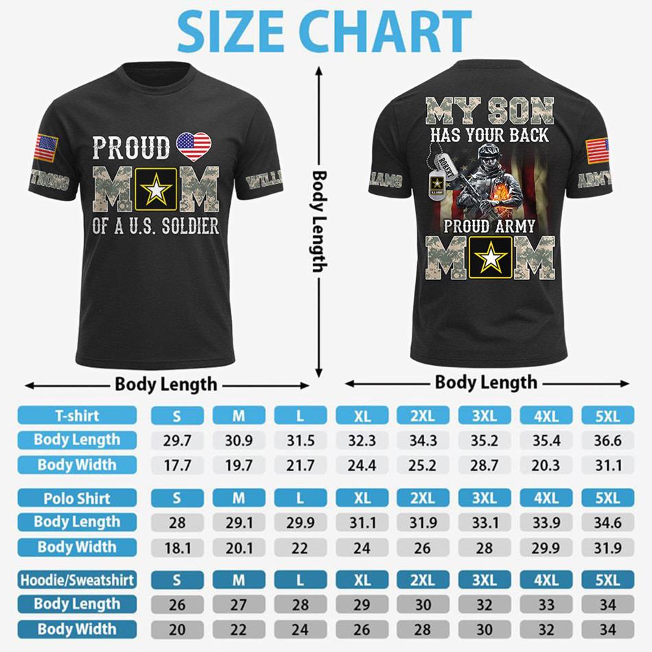 My Son Has Your Back Proud Army Dad Mom Personalized All Over Print Shirt Hoodie Gift For US Military Mom Dad Family Members H2511