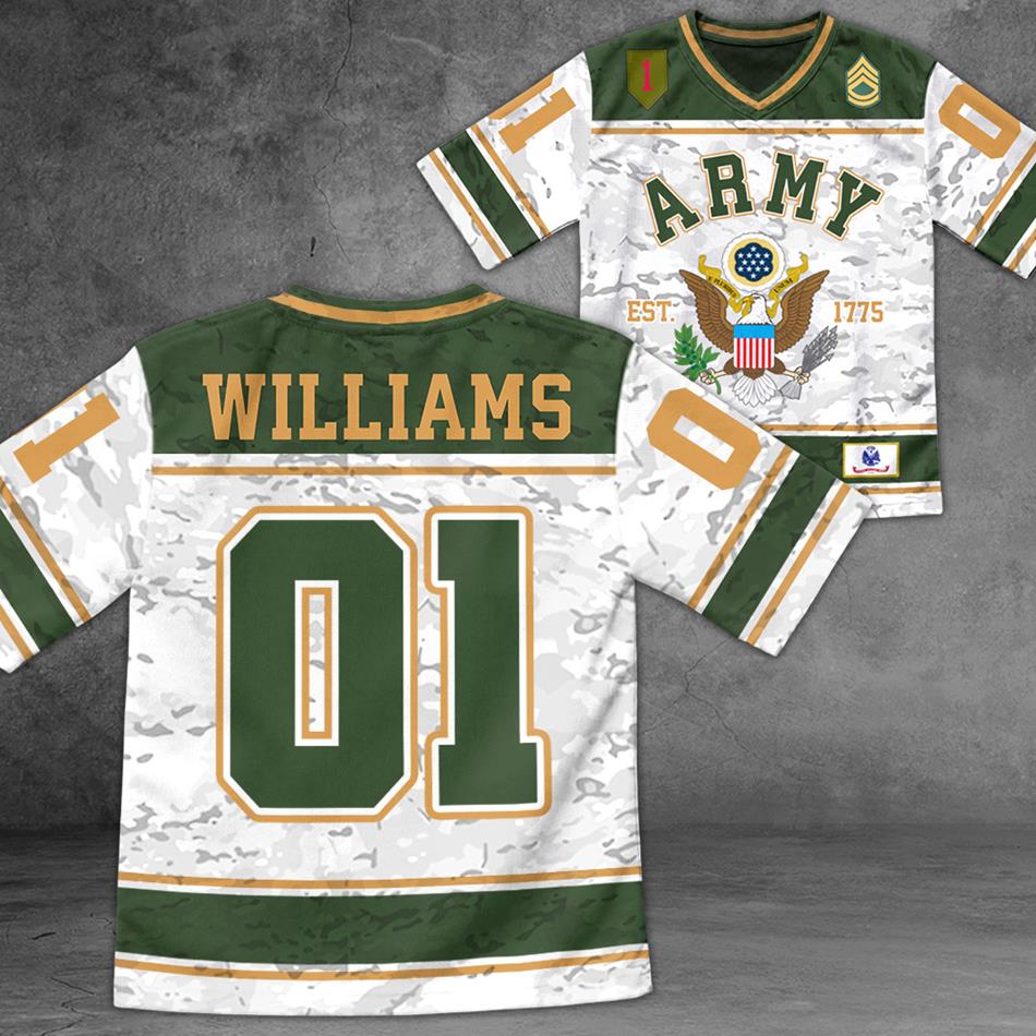 US Military Football Jersey Custom All Branches Rank Division Name For Military Retirement Veteran Dad Grandpa H2511 Trna