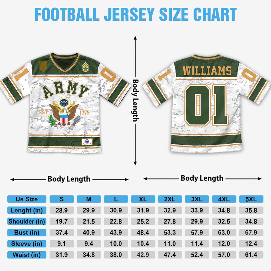 US Military Football Jersey Custom All Branches Rank Division Name For Military Retirement Veteran Dad Grandpa H2511 Trna