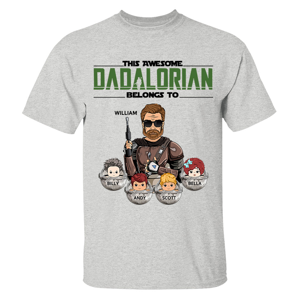 This Awesome Dadalorian Belongs To Personalized Shirt Gift For Dad - Father's Day & Birth Day Gift For Him