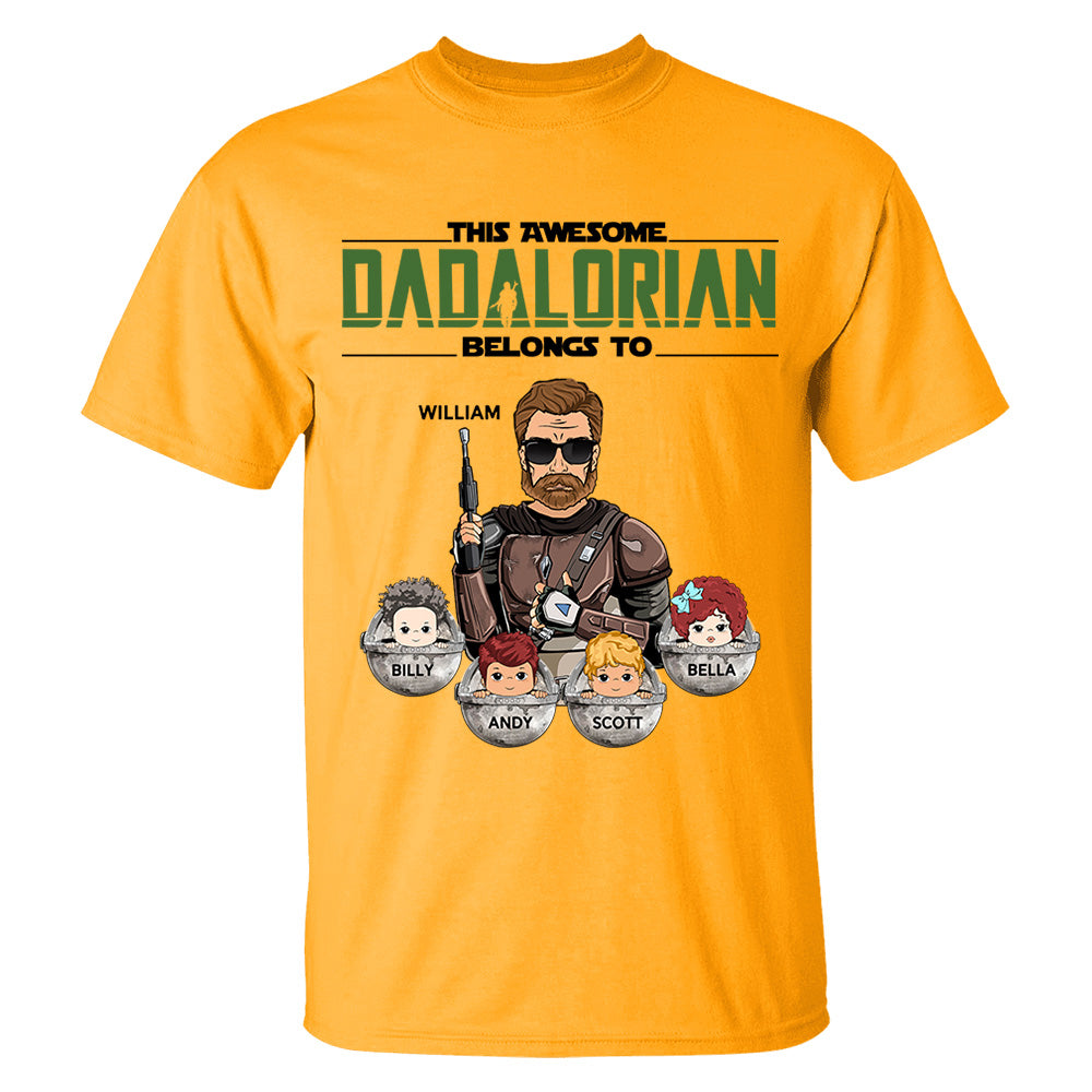 This Awesome Dadalorian Belongs To Personalized Shirt Gift For Dad - Father's Day & Birth Day Gift For Him