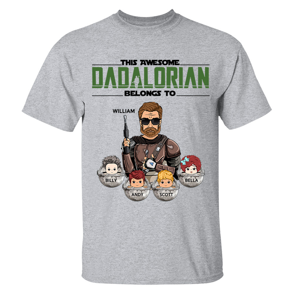 This Awesome Dadalorian Belongs To Personalized Shirt Gift For Dad - Father's Day & Birth Day Gift For Him