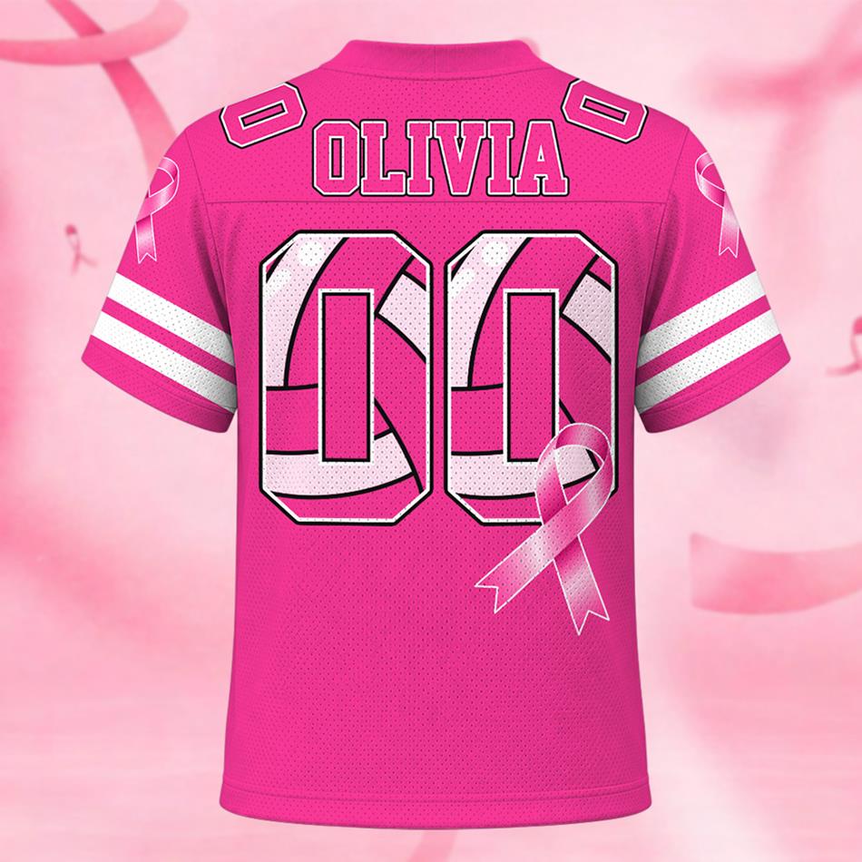 Custom Volleyball Spike Out Breast Cancer Awareness Jersey Personalized Name & Number Sport Lovers Shirt H2511 Trna