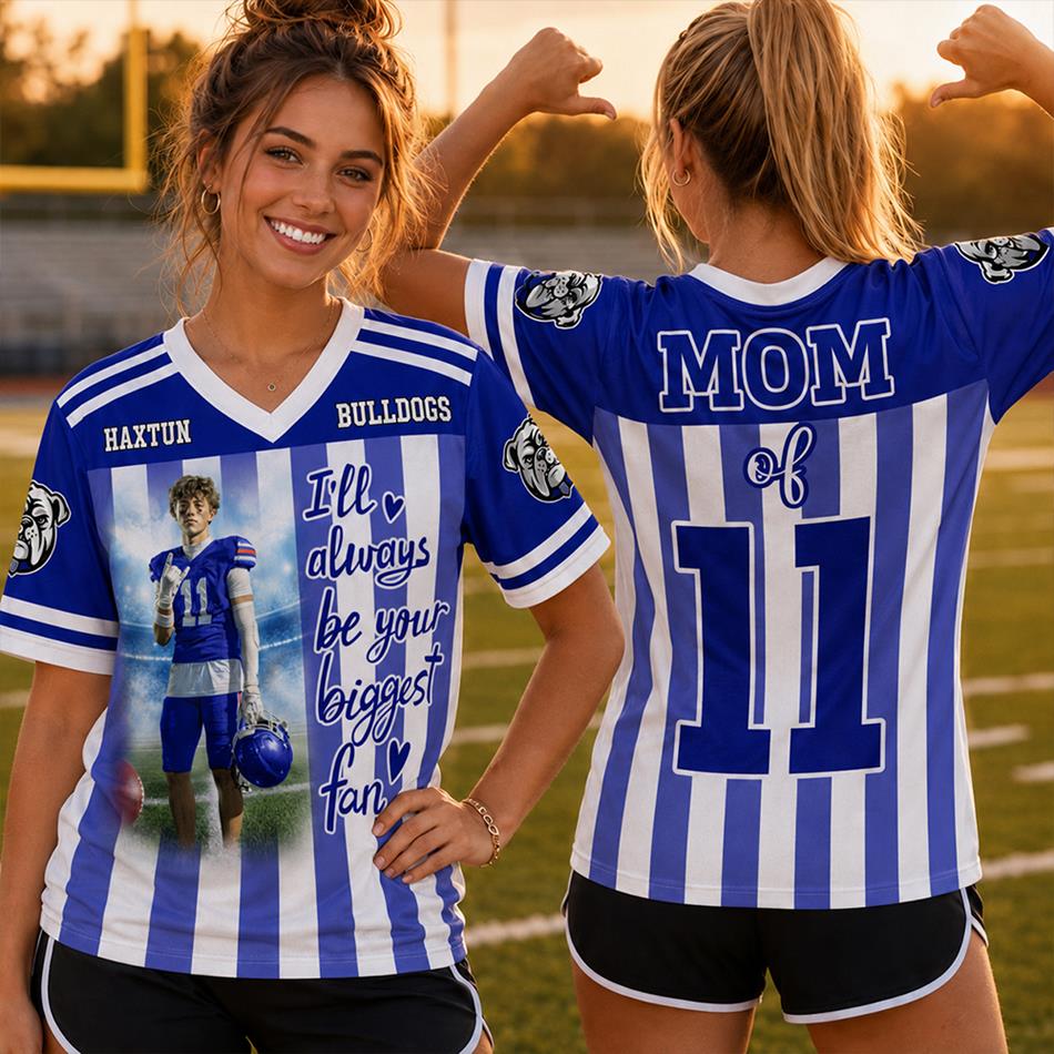 I Will Always Be Your Biggest Fan Personalized Football Jersey Shirt For Football Mom Dad Of Player Custom Photo Game Day Jersey H2511 Trna