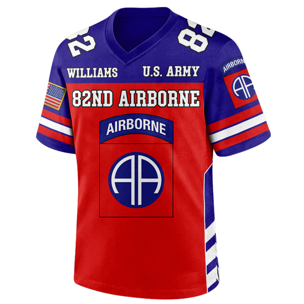 Custom Division All Branches Of Service Football Jersey Gift For Military Retirement Veteran Dad Grandpa H2511