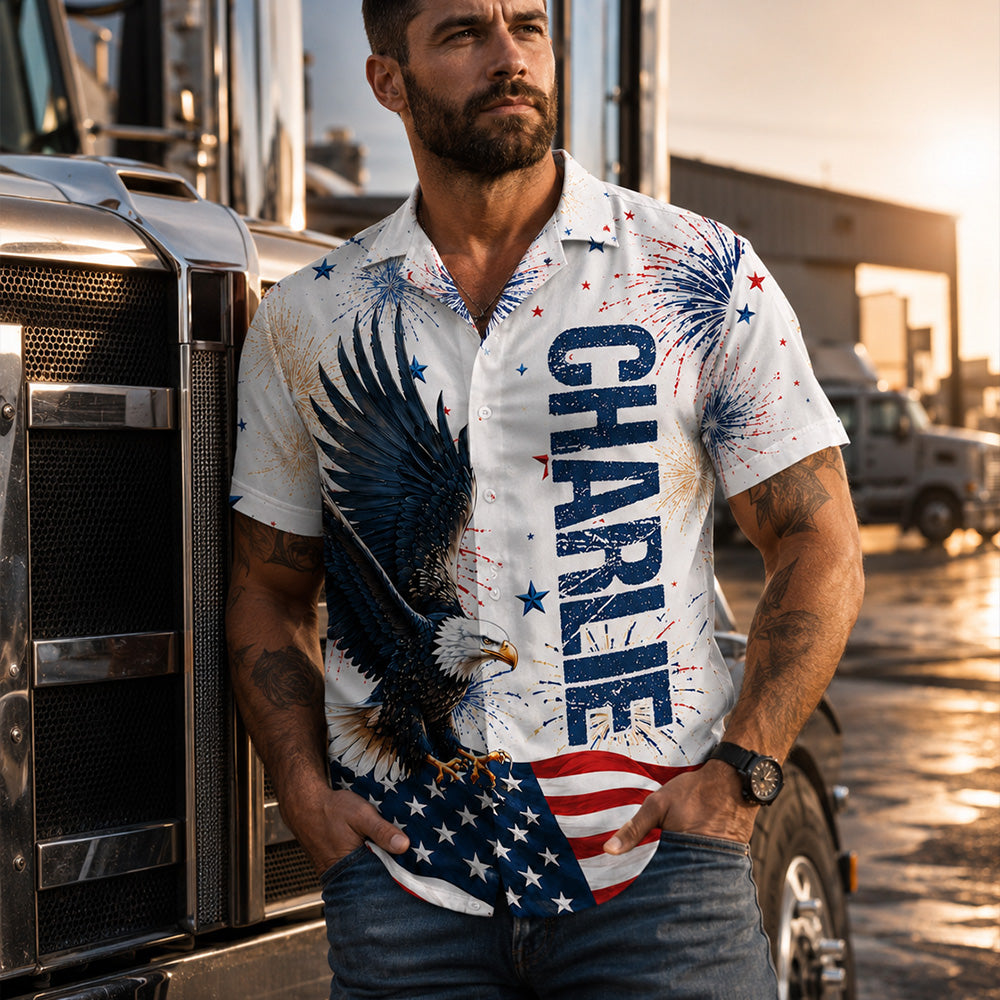 Custom Photo Truck Shirt Gift For Father's Day, Patriotic 4th July Gift L0411 Hv01