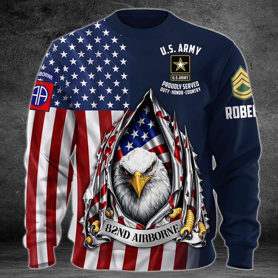 Bald Eagle Ripped Flag All Over Print Shirt Custom Gift For Soldier Veterans Patriot Shirt H2511 Trna