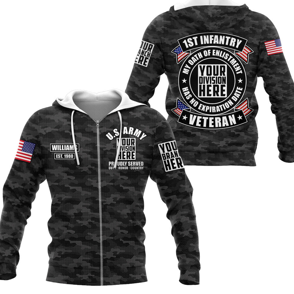 Grey Camo Military My Oath Of Enlistment Has No Expiration Date Personalized All Over Print Shirt For Veteran H2511