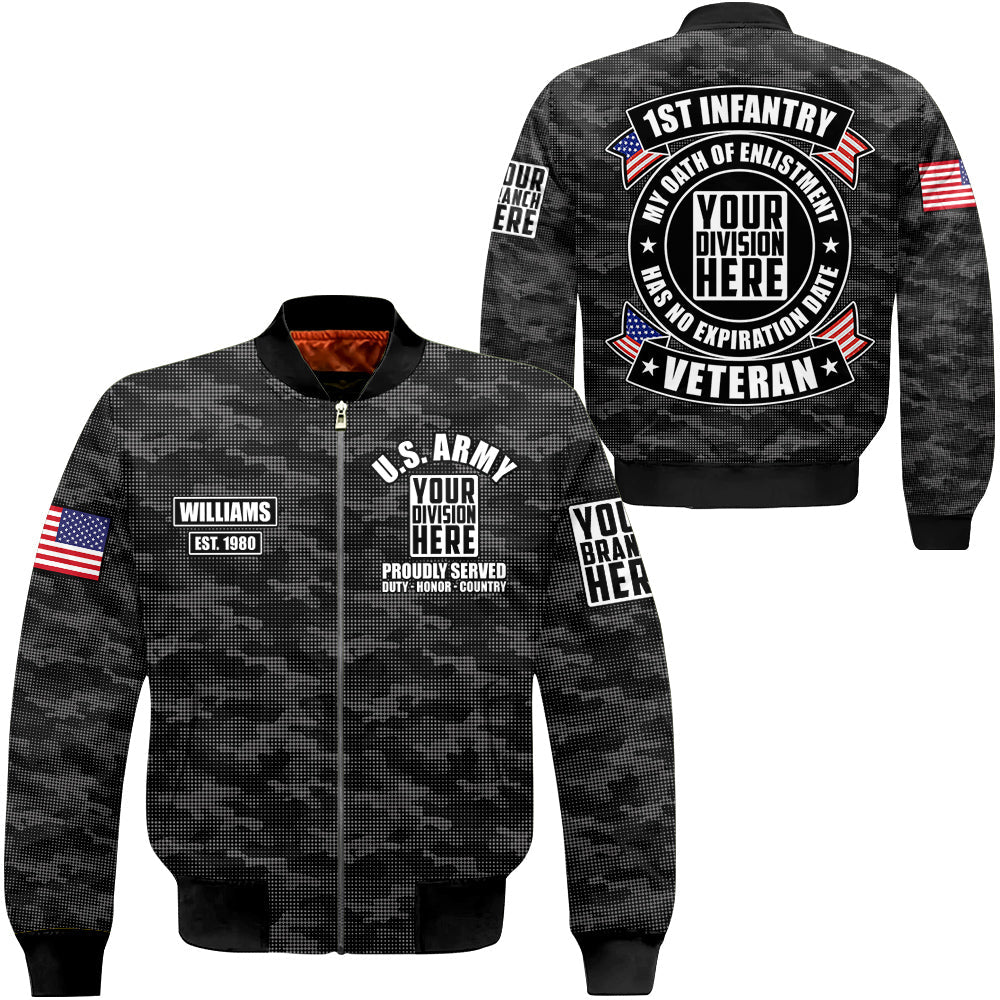 Grey Camo Military My Oath Of Enlistment Has No Expiration Date Personalized All Over Print Shirt For Veteran H2511
