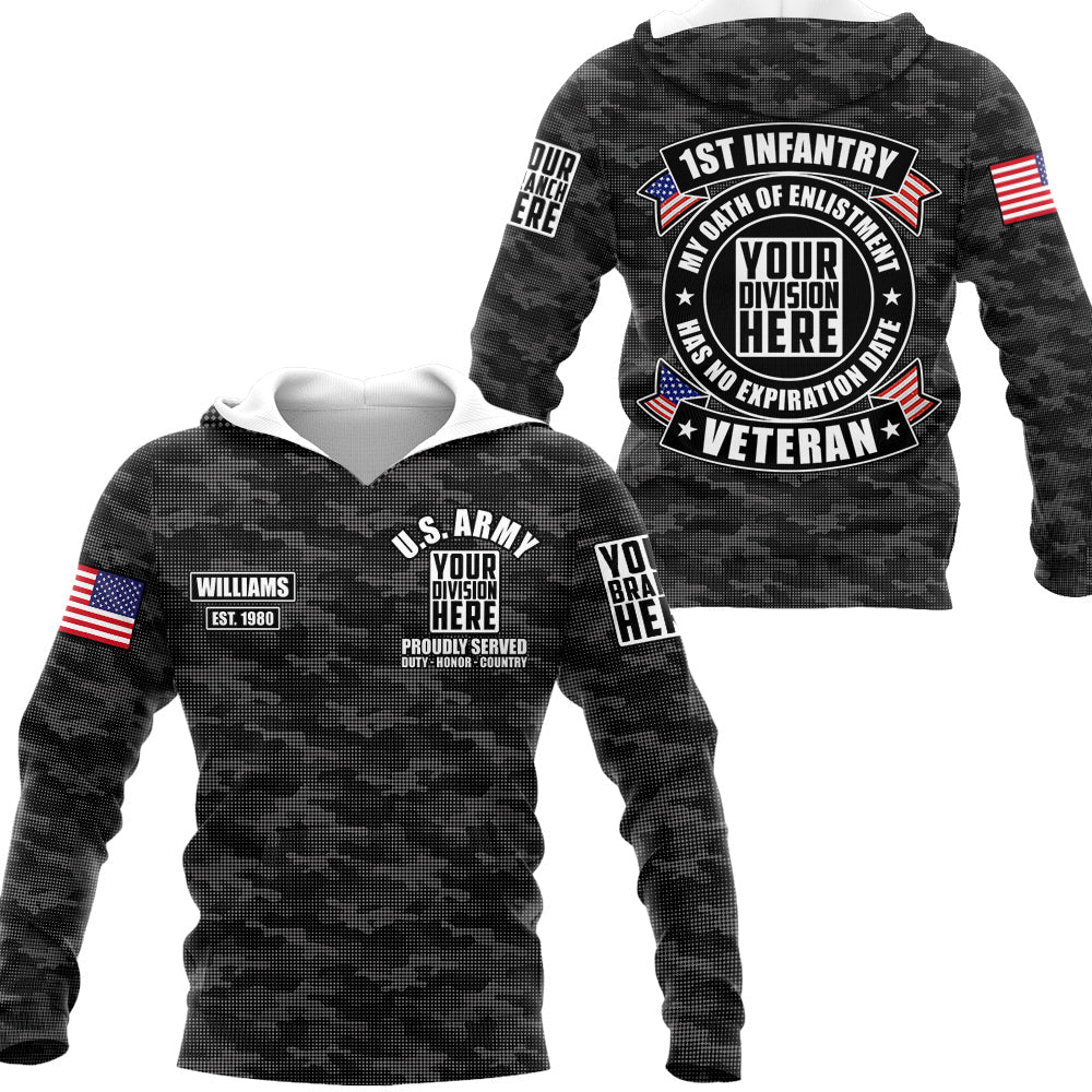 Grey Camo Military My Oath Of Enlistment Has No Expiration Date Personalized All Over Print Shirt For Veteran H2511
