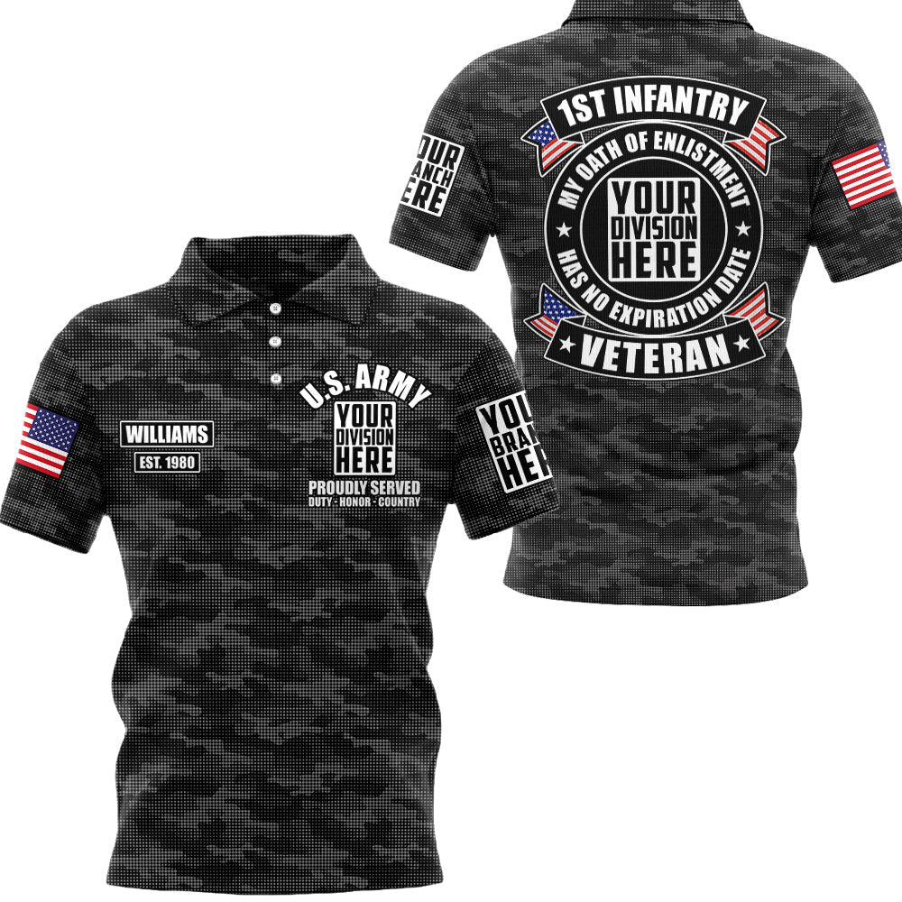 Grey Camo Military My Oath Of Enlistment Has No Expiration Date Personalized All Over Print Shirt For Veteran H2511