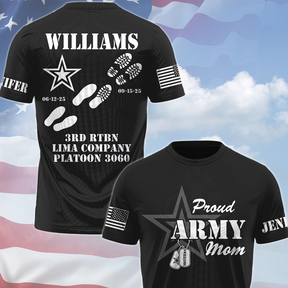 Proud Army Mom Dad Sister Family Members All Over Print Shirt Vr2 Custom Recruit Training Unit Designation Shirt For Proud Military Family Graduate Shirt H2511