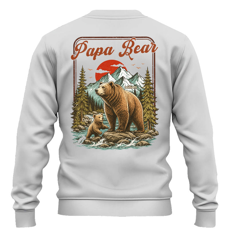 Personalized Papa Bear T-Shirt Father Day Gifts for Dad Funny Papa Tshirt Cool Daddy Bear Vintage Retro Shirt for Men Pt99