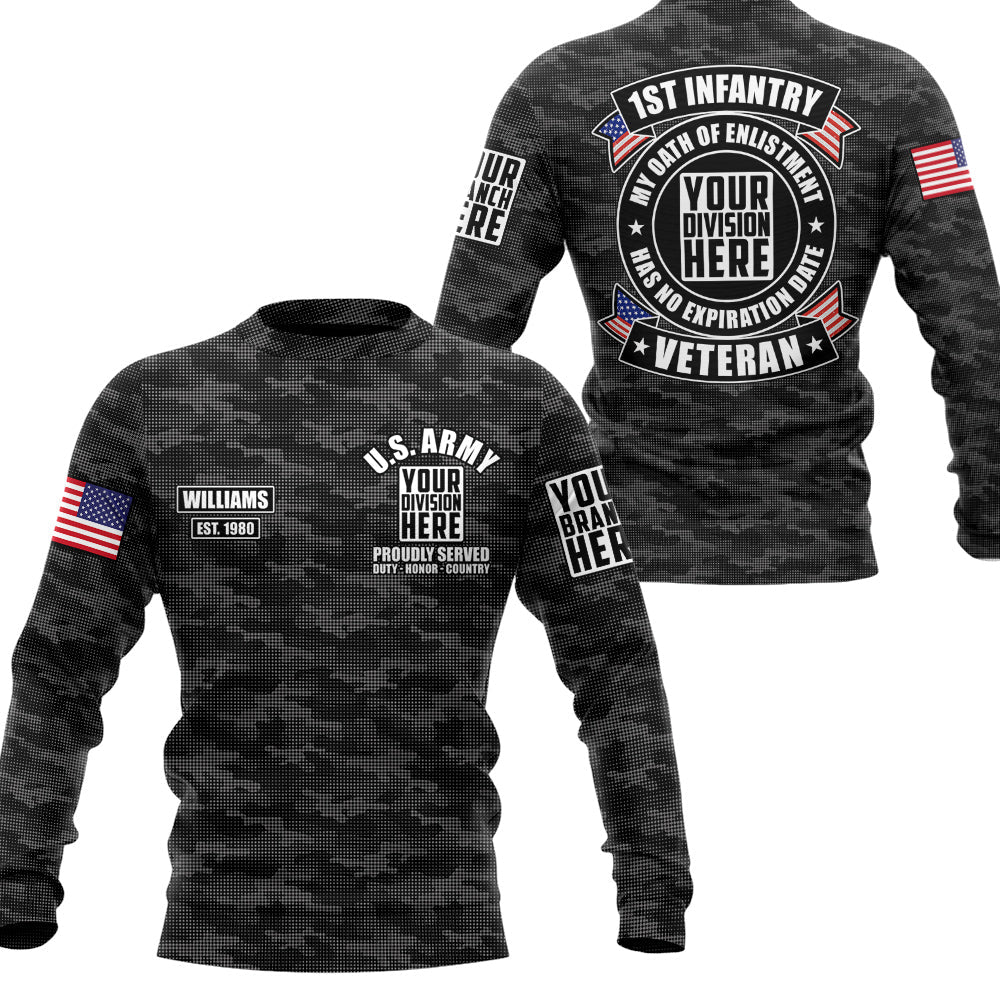 Grey Camo Military My Oath Of Enlistment Has No Expiration Date Personalized All Over Print Shirt For Veteran H2511