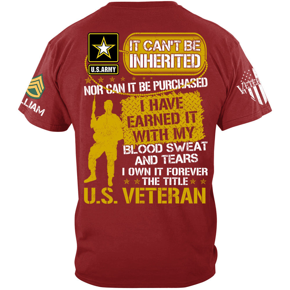 Veteran Shirt I Have Earned It With My Blood Sweat And Tear I Own It Forever The Title Veteran T-Shirt, Veterans Day Shirts H2511