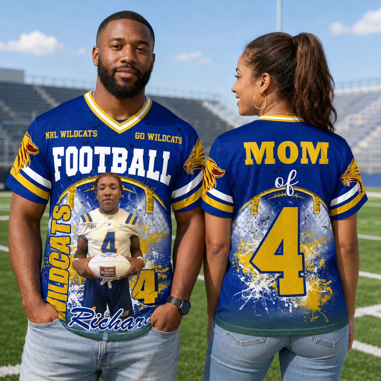 Custom Photo Football Jersey Game Day Shirt Gift For Sport Family H2511