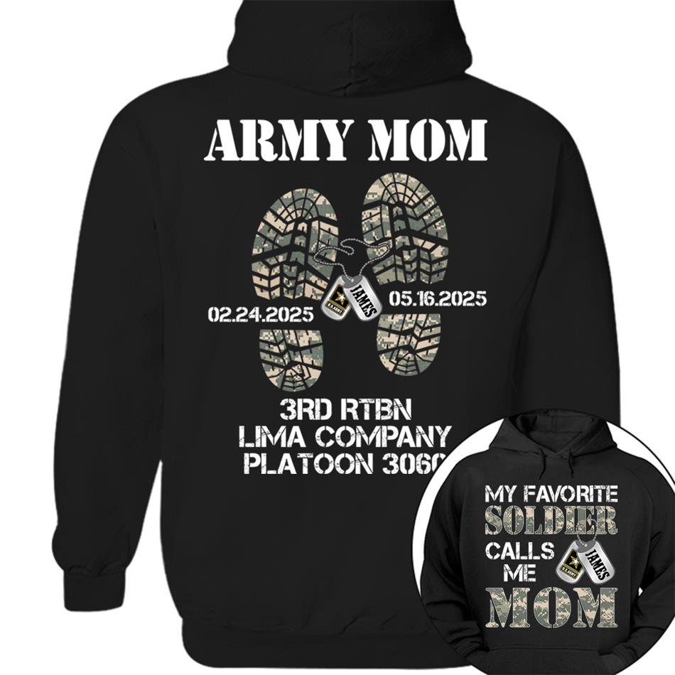 My Favorite Soldier Calls Me Mom Dad Custom Shirt For Military Family Member Soldier Graduration Big Day Shirt H2511 Trna