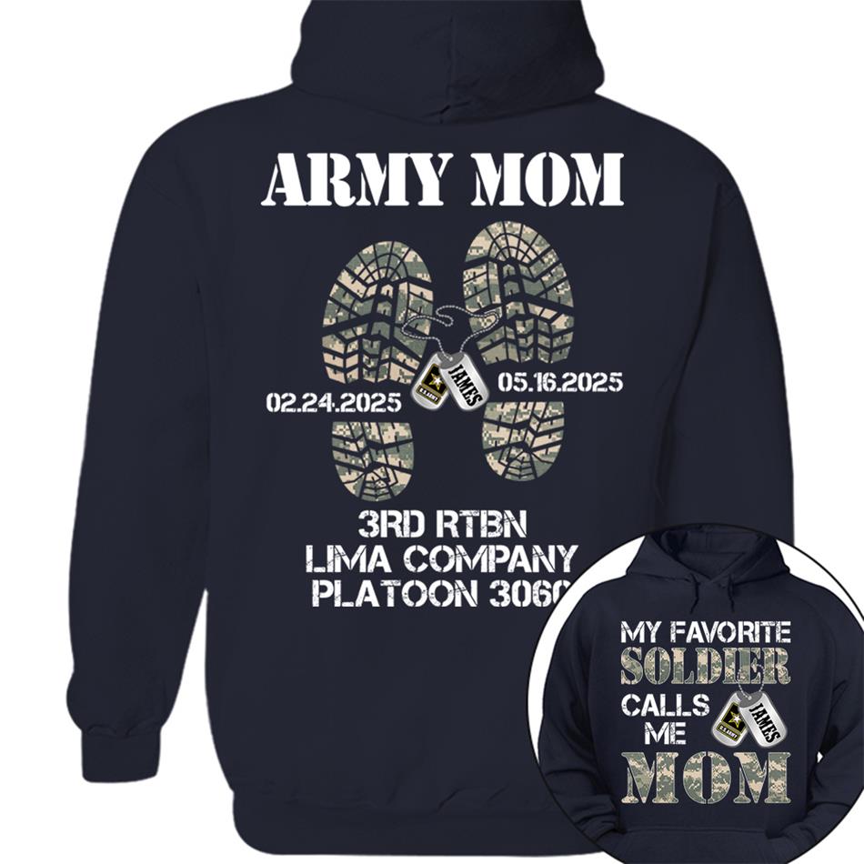 My Favorite Soldier Calls Me Mom Dad Custom Shirt For Military Family Member Soldier Graduration Big Day Shirt H2511 Trna