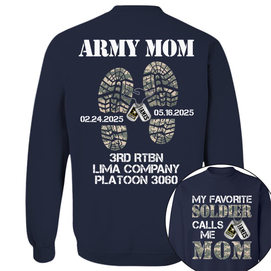 My Favorite Soldier Calls Me Mom Dad Custom Shirt For Military Family Member Soldier Graduration Big Day Shirt H2511 Trna