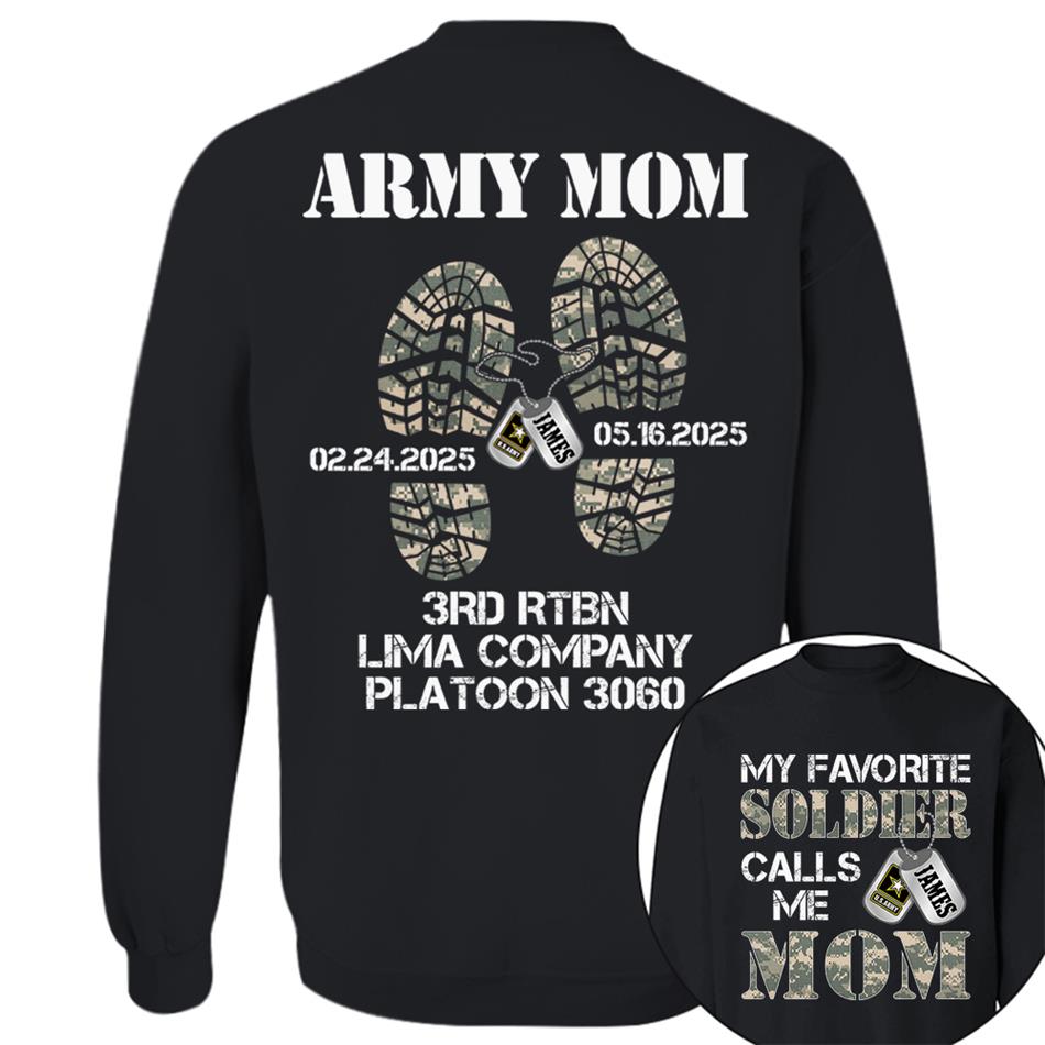 My Favorite Soldier Calls Me Mom Dad Custom Shirt For Military Family Member Soldier Graduration Big Day Shirt H2511 Trna