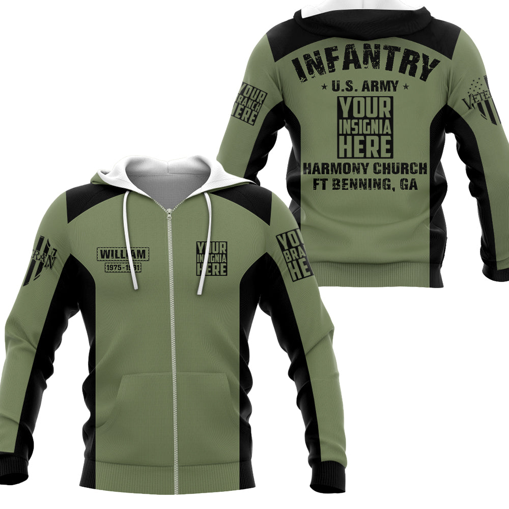 Infantry Military Basic Training Zone Personalized All Over Print Shirt   For Veteran H2511