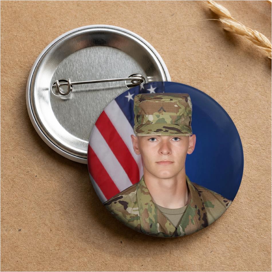 Custom Soldier Photo Pin Buttons For Proud Army Mom Dad Family Graduation Date Accessories H2511 Trna