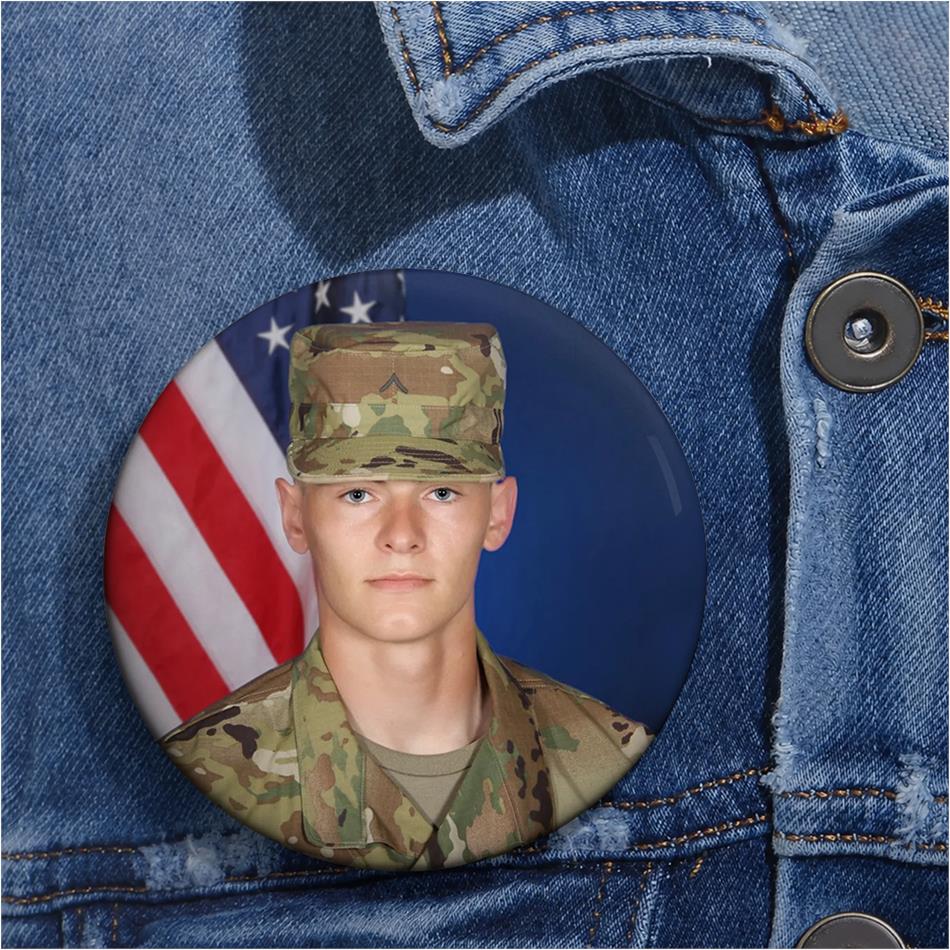 Custom Soldier Photo Pin Buttons For Proud Army Mom Dad Family Graduation Date Accessories H2511 Trna
