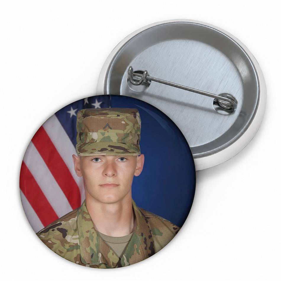 Custom Soldier Photo Pin Buttons For Proud Army Mom Dad Family Graduation Date Accessories H2511 Trna