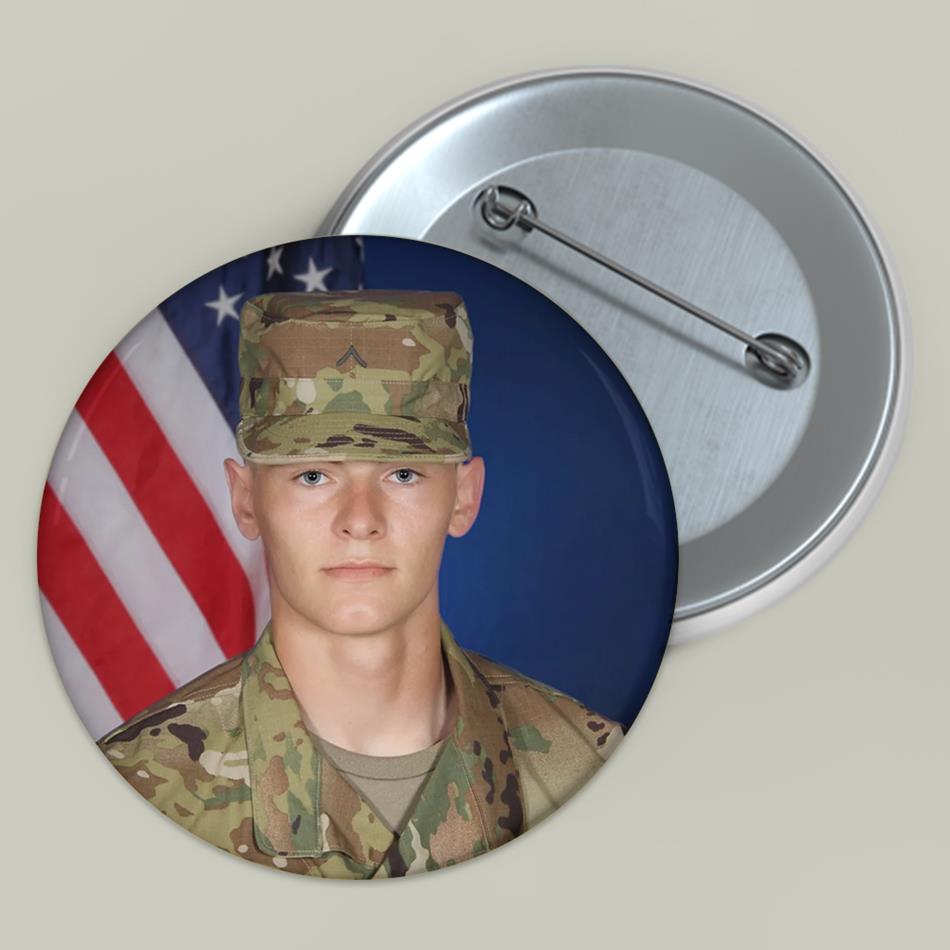Custom Soldier Photo Pin Buttons For Proud Army Mom Dad Family Graduation Date Accessories H2511 Trna