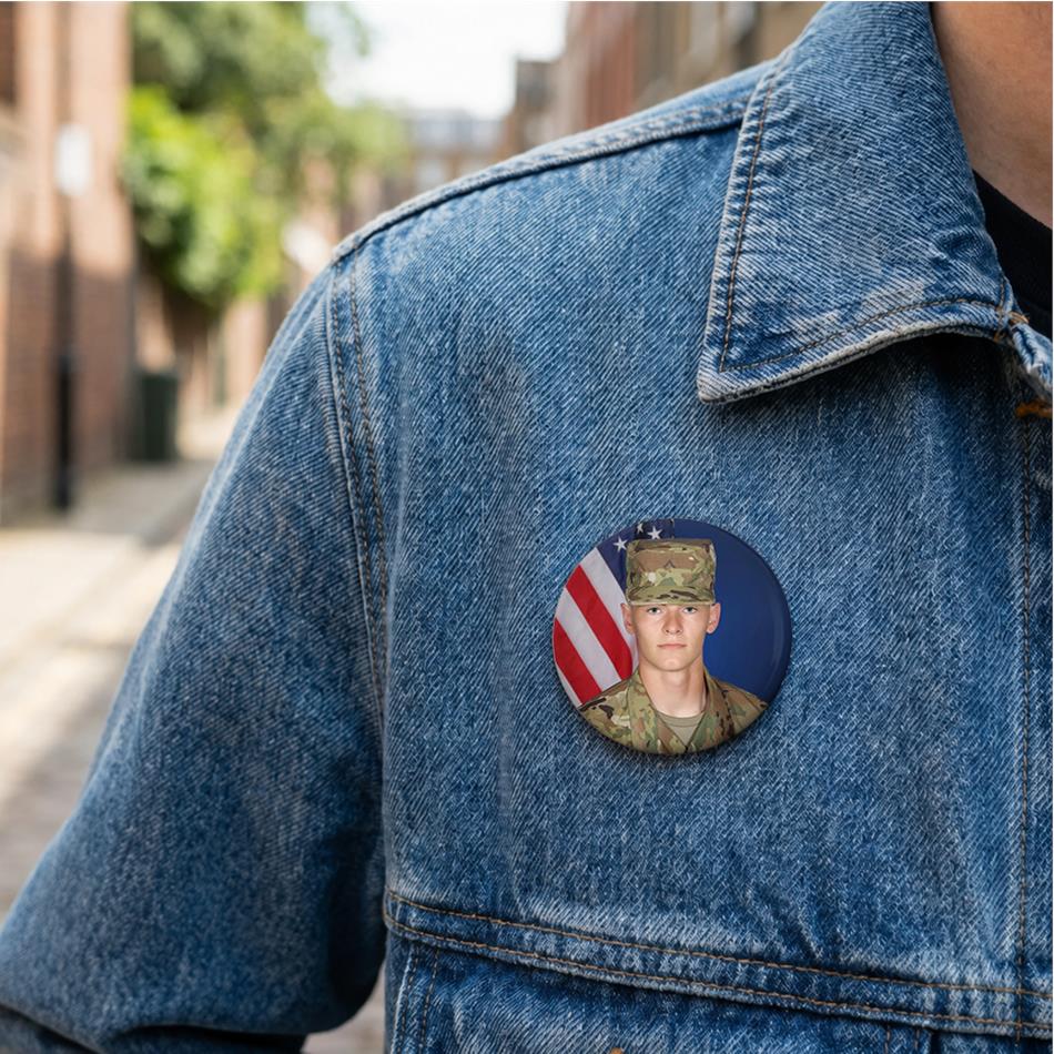 Custom Soldier Photo Pin Buttons For Proud Army Mom Dad Family Graduation Date Accessories H2511 Trna
