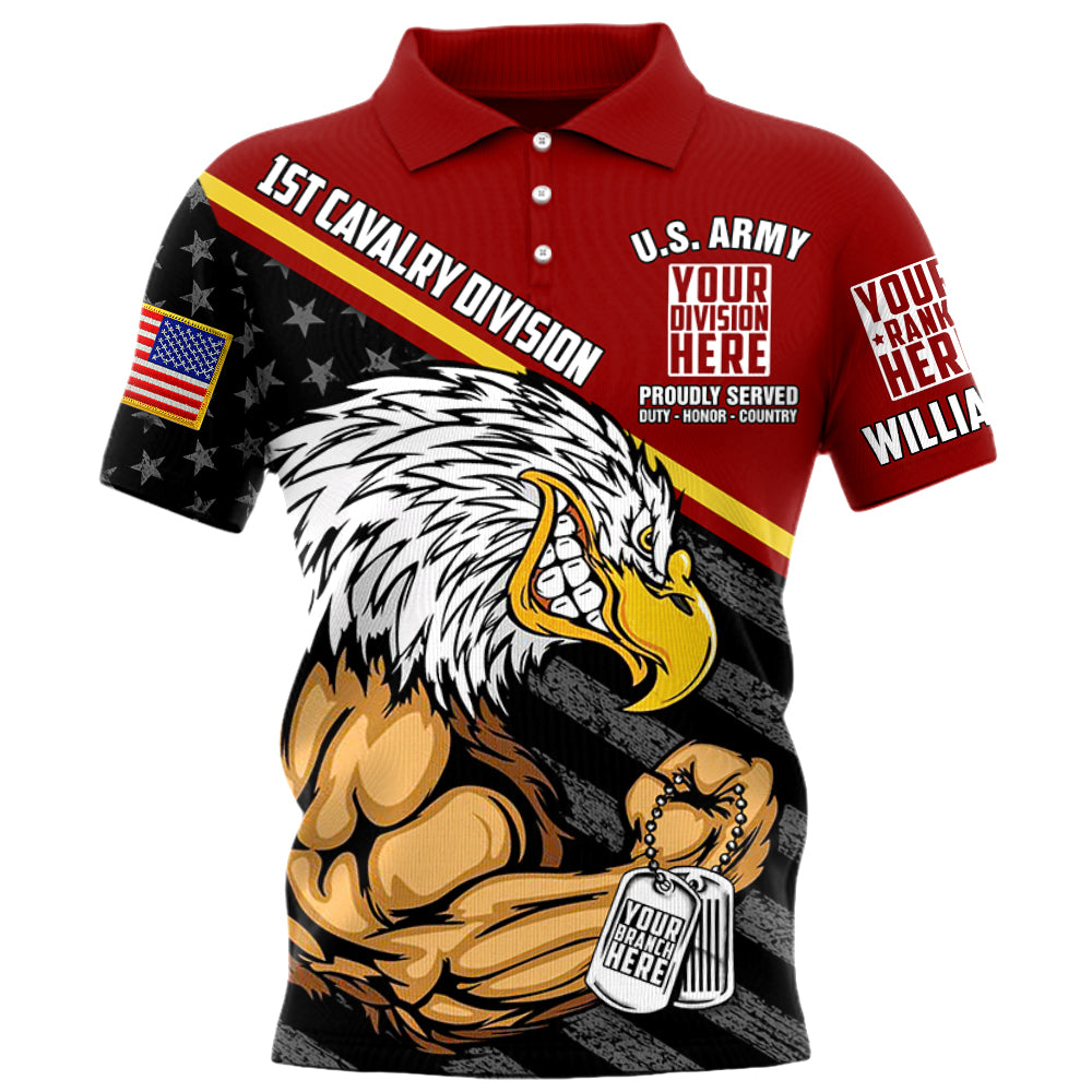 Proudly Served Duty Honor Country Bald Eagle Personalized All Over Print Shirt For Veteran H2511