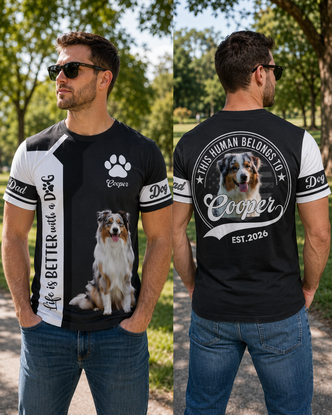 Life Is Better With A Dog, Australian Shepherd, Personalized Dog Mom Dog Dad Shirt, Gift For Dog Lover T1807 VH01
