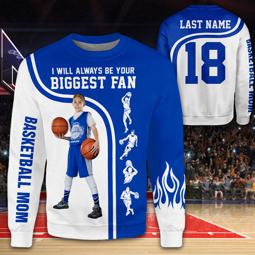 Personalized Shirt I Will Always Be Your Biggest Fan All Over Print Shirt For Basketball Dad Grandma Sport Family H2511