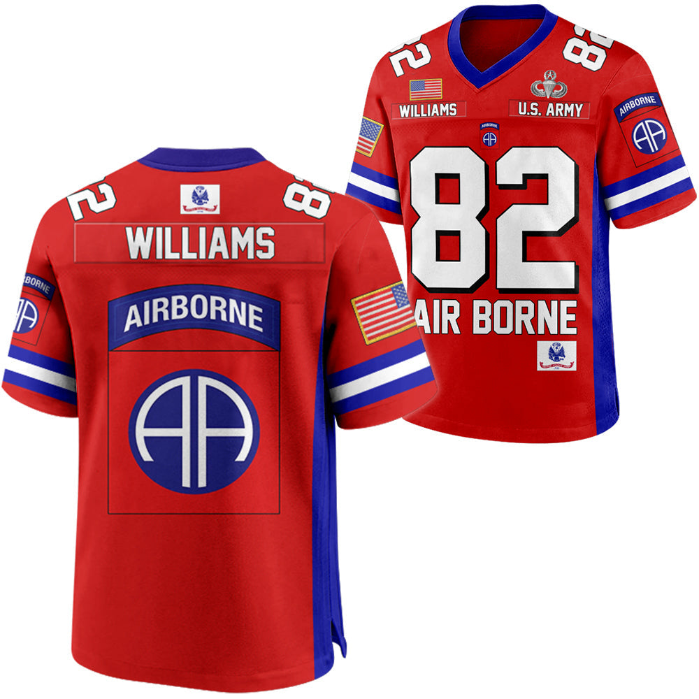 Custom Division All Branches Of Service American Football Jersey Gift For Military Veteran Dad Grandpa H2511