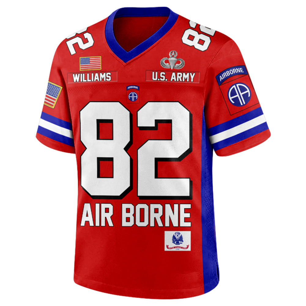 Custom Division All Branches Of Service American Football Jersey Gift For Military Veteran Dad Grandpa H2511