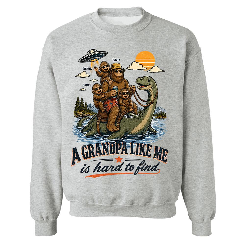 Personalized A Grandpa Like Me Is Hard To Find Retro Lake Monster Shirt, Unique Gift for Papa, Dad, Grandpa Hv01