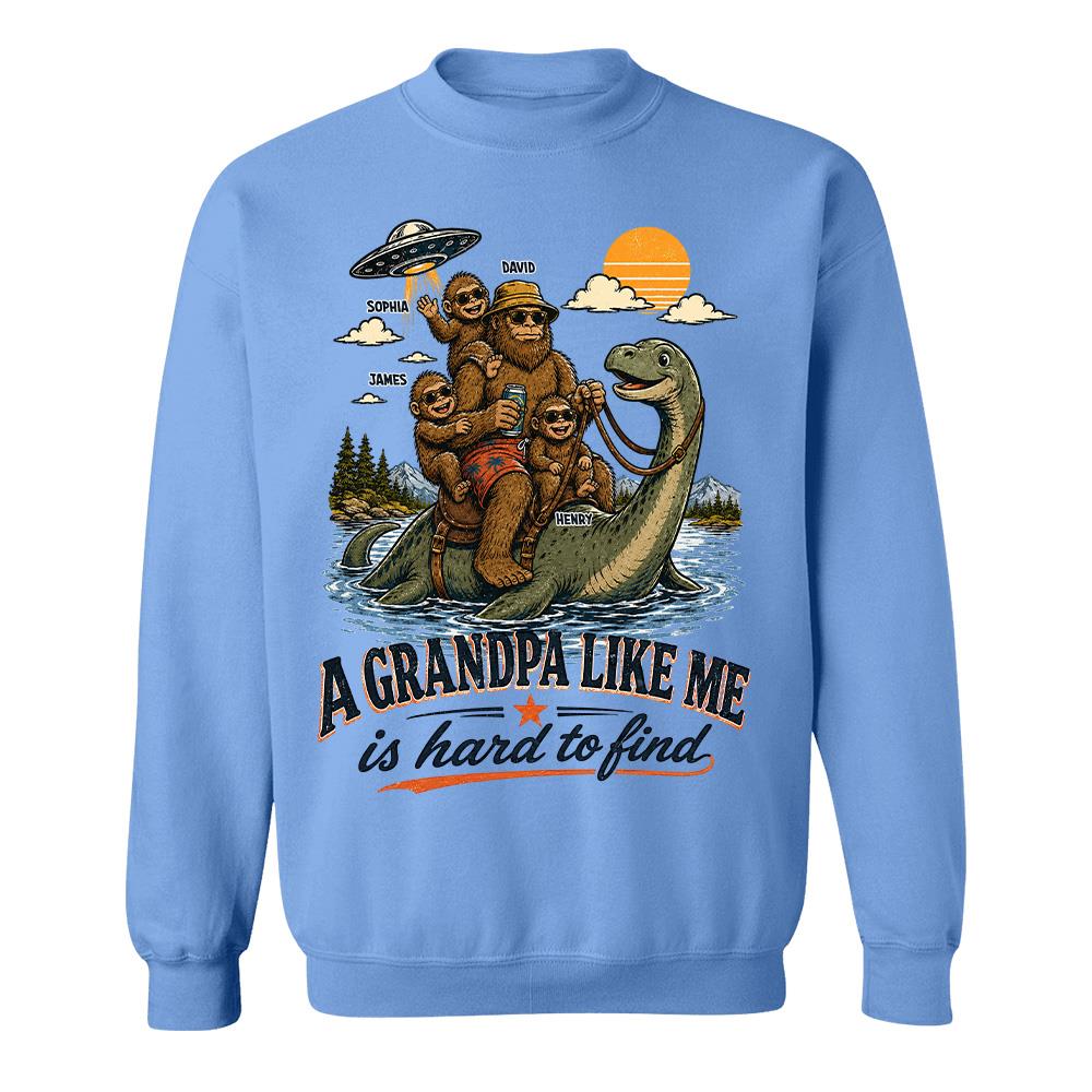 Personalized A Grandpa Like Me Is Hard To Find Retro Lake Monster Shirt, Unique Gift for Papa, Dad, Grandpa Hv01
