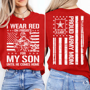 I Wear Red On Friday For My Son Support Our Troops Custom Shirt For Military Graduate Family Shirt For Dad Mom Family Members H2511 Trna
