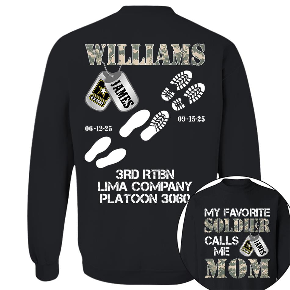 My Favorite Soldier Calls Me Mom Custom Recruit Training Unit Designation Shirt For Proud Military Family Graduate Shirt H2511