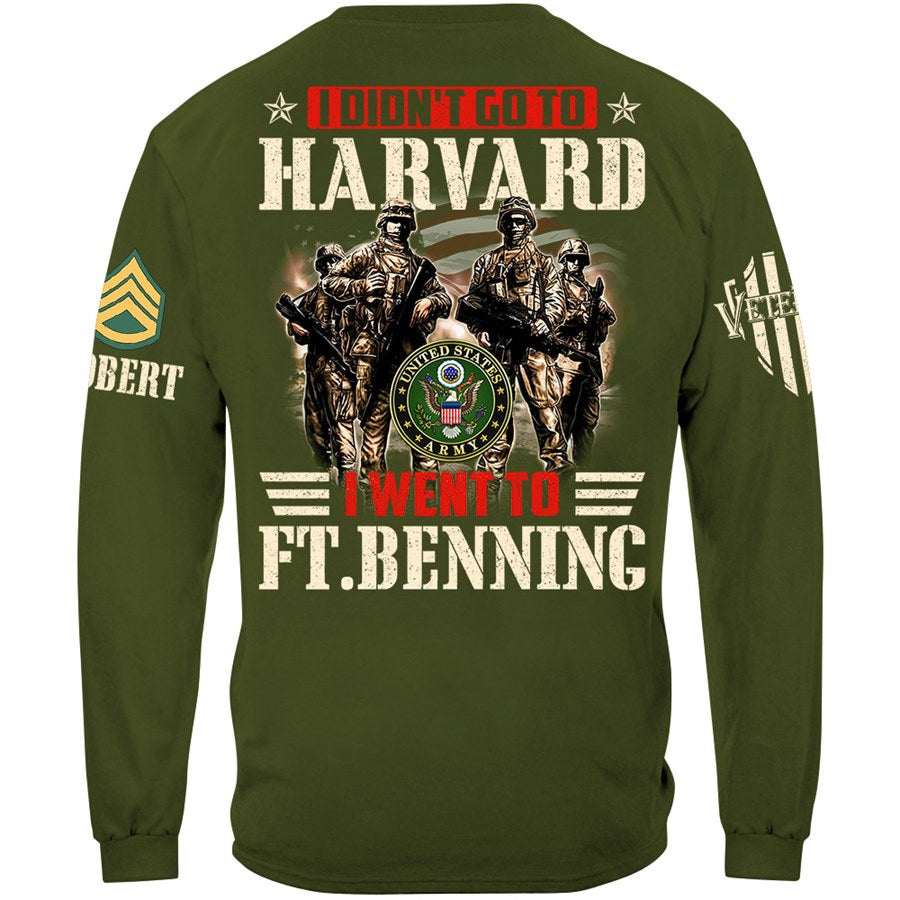 I Didn't Go To Harvard I Went To Military Base Custom Shirt Gift For Military Veteran H2511 Trna