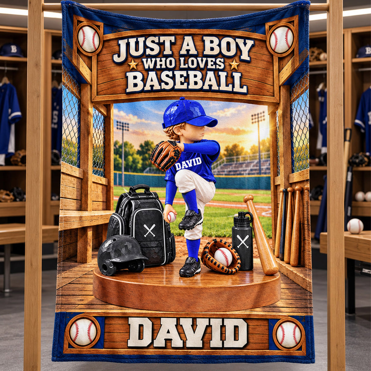 Just A Boy Who Loves Baseball, Personalized Baseball Blanket, Custom Player Name Gift, Gift For Baseball Players C2408 Nh00 TL06