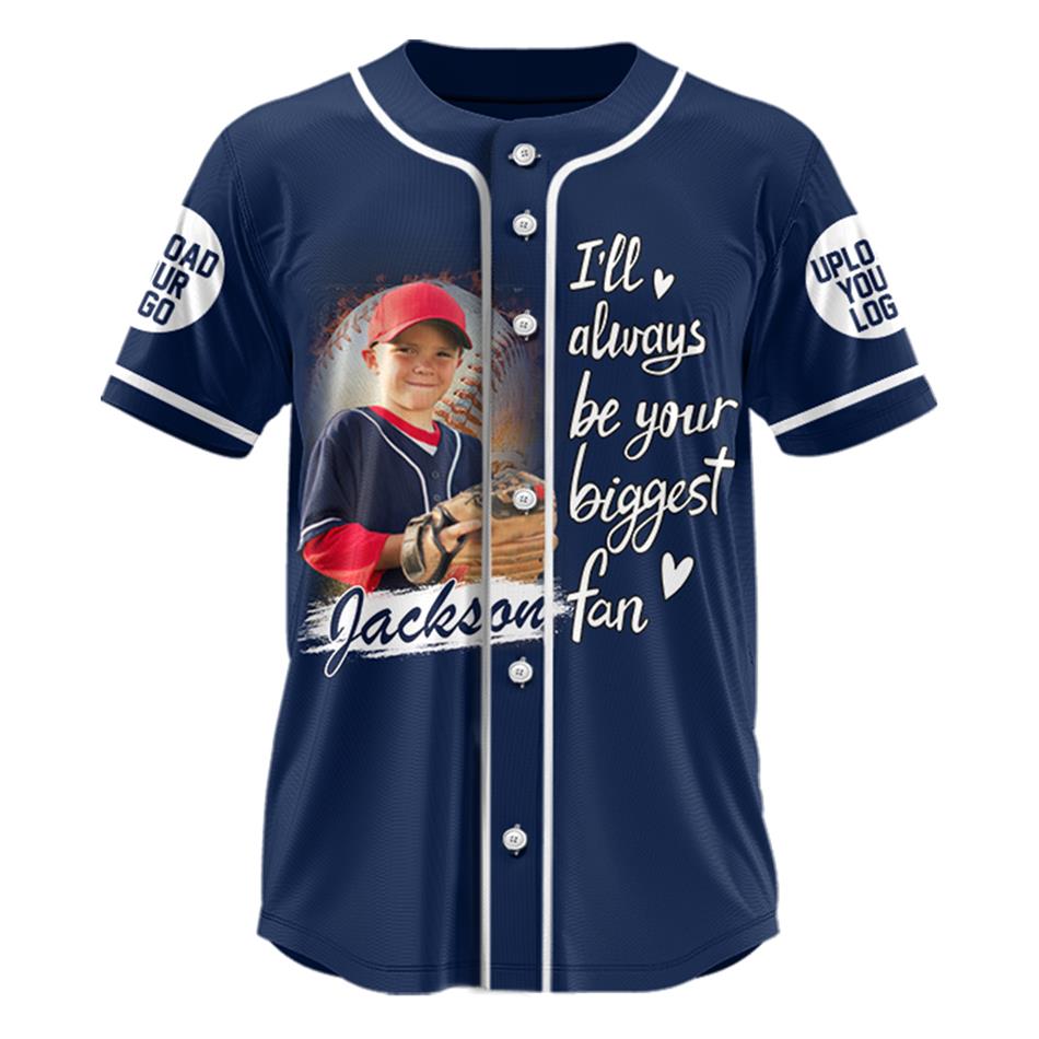 I Will Always Be Your Biggest Fan Personalized Baseball Jersey Gift For Baseball Lovers Custom Photo Baseball Players H2511