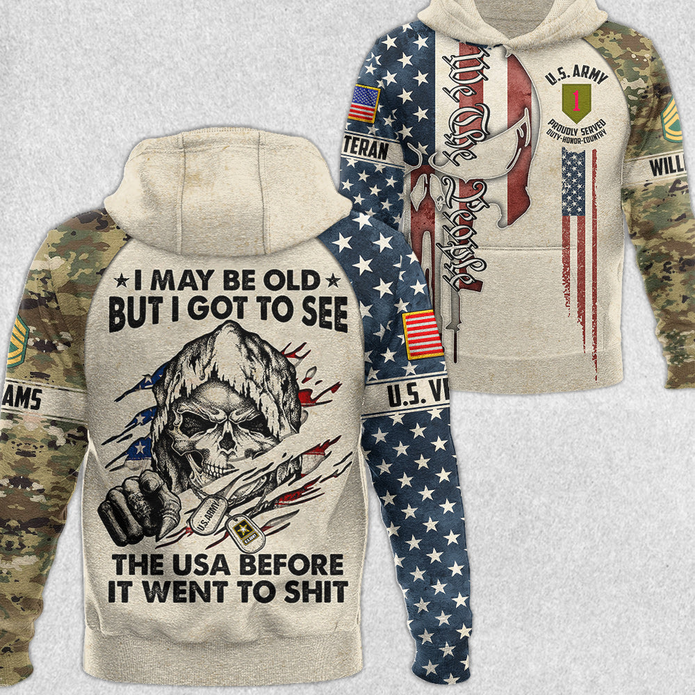 I May Be Old But I Git To See The USA Custom Camouflage Division All Over Print Shirt For Veteran H2511